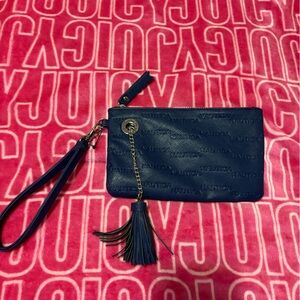 Navy Blue Nautical Wristlet Clutch with Tassel